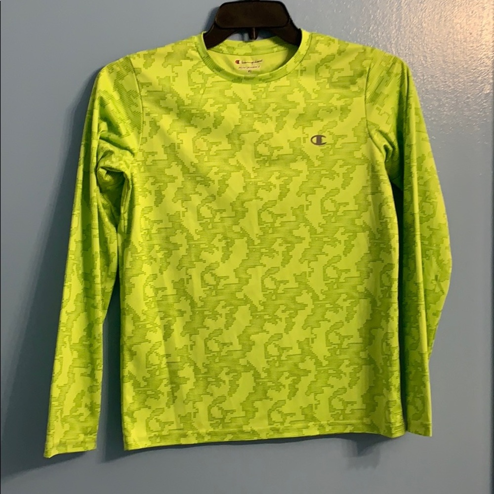 Neon green Champion long sleeve shirt youth XL